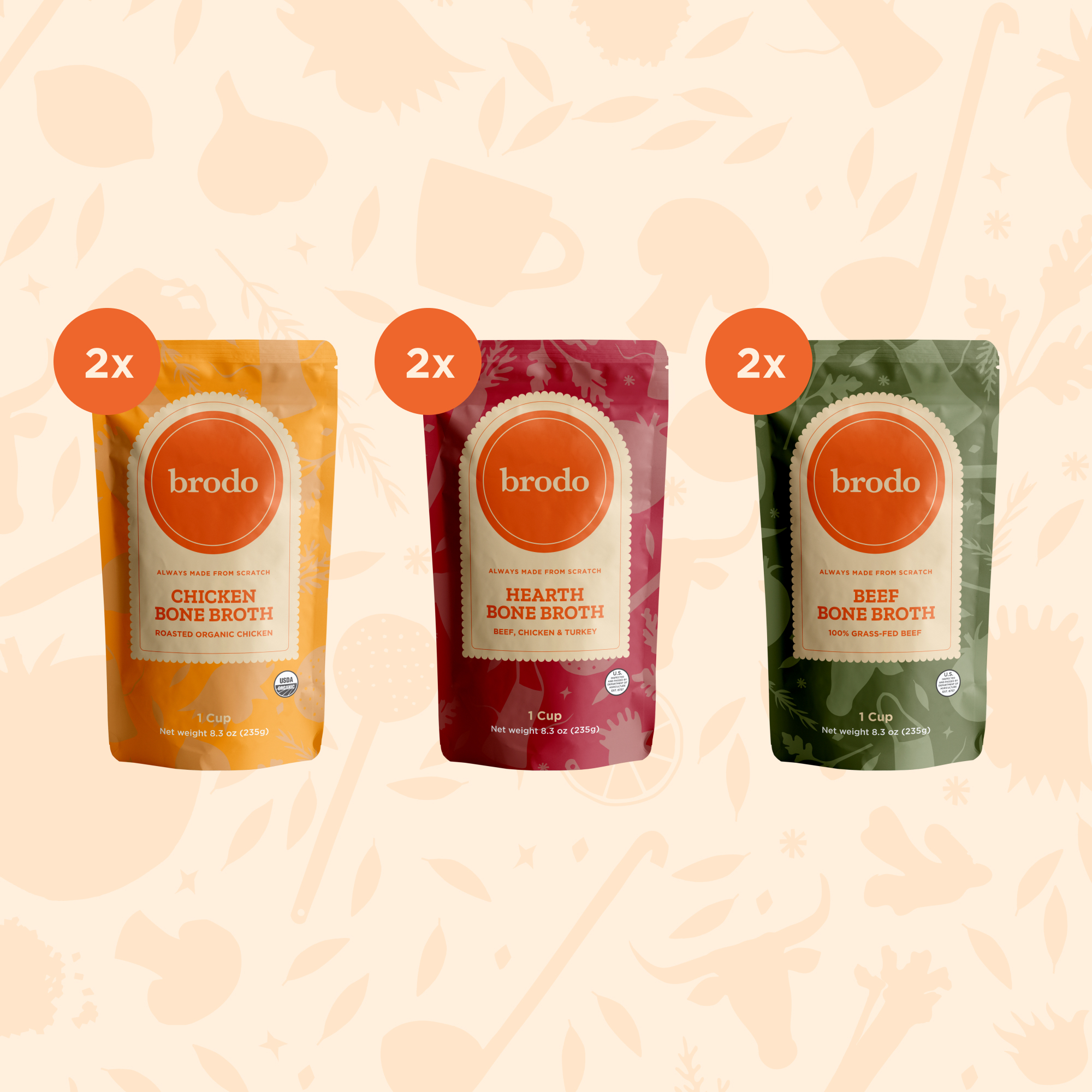 Mixed Base Broths 6-Pack (6x 1 Cup)